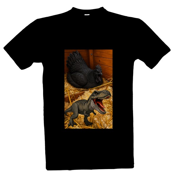 Tričko s potiskem Cuteness but still T-Rex Ayam Cemani dětské